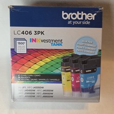 NEW OEM - BROTHER LC406 3-PACK COLOR Ink Cartridges - LC4063PKS - Ugly Box 2027 picture