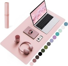 Large Non-Slip Leather Mouse Pad, Stylish Desk Blotter 31.5