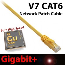 V7 14ft Yellow CAT6 Network Cable Ethernet Patch Gigabit+ Snagless Design RJ45 picture
