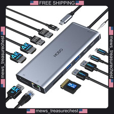 USB C Docking Station 14-in-1 Dual HDMI Displayport Ethernet USB Ports picture