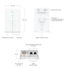 Ubiquiti UACC-DUAL-POWER-INJECTOR UISP Dual-Power Injector, Up to 100W, 2.5 GbE picture
