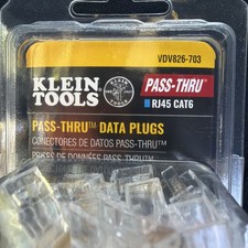 Klein Tools VDV826-703 Pass-Thru Modular Data Plug RJ45 Cat6 50-Pack Connectors picture