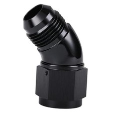 45 Degree Male to Female Swivel Full Flow Fitting 10AN Black - 45 Degree picture