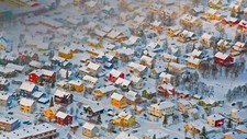 Landscape aerial view tilt shift house colorful building Custom Gaming Mat Desk picture