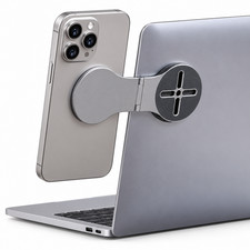 Magnetic Phone Holder for Laptop Monitor Foldable Aluminum Alloy Side Mount picture