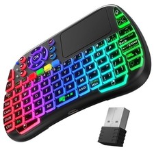 Fosmon Mini Keyboard with Touchpad Mouse, 2.4G & 5.2 Dual-Mode Multimedia Hotkey picture