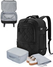 BAGSMART 30L Unisex Black Travel Backpack, 17 Inch Laptop 17.3 inch, picture