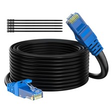 Adoreen Cat 6 Outdoor Ethernet Cable 100 Ft Black, High Speed 100FT, Black picture