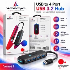 Wozoyo USB 3.2 4-Port USB-A Hub/Splitter Box 5Gbps Portable 30cm Cable picture
