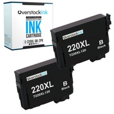 2PK T220XL 220XL Black Ink Cartridges Fits Epson Workforce WF2630 WF2650 WF2660 picture