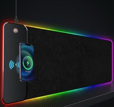 RGBGaming Mouse Pad Large Extended Desk Mat with Wireless Charger and LED Lights picture