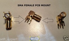 1 x PCB Mount SMA Female Right Angle Coaxial Gold RF Connector Adapter USA picture