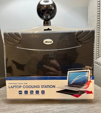 iWorld Laptop Cooling Station Portable Dual Fan USB Port Powered NIP Technology picture