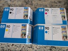 GENUINE SET HP 90 DESIGNJET INK- NEW SEALED (C5058A,C5065A,C5061A,C5063A) picture
