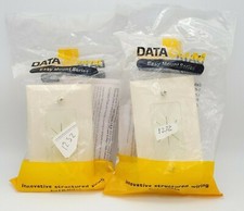 Datacomm 45-0014-LA Cable Wall Plate Flexible Opening 1Gang Lite Almond Lot of 2 picture
