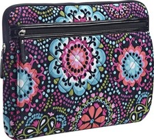 Studio C Polka Dot Quilted Laptop Sleeve Padded Zip Tablet Case Black picture