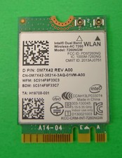 Genuine Dell Intel Dual Band Wireless-AC BT 4.0 NGFF Card 7260NGW A00 M7X42 picture