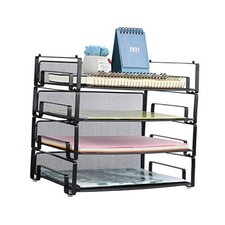 Stackable Letter Paper Tray, Desk File Organizer Paper Sorter for Pack of 4 picture