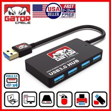 USB 3.0 Hub 4-Port Adapter Charger Data Super Speed for PC Mac Laptop Desktop picture