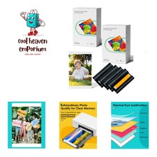 Compatible with Liene Amber M100 M110 4x6 160 Photo Paper & 4 Ink Cartridge picture