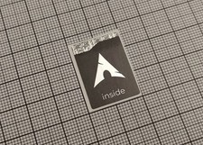 5 x Black & Silver Arch Linux Inside Stickers For The Computer Case 18 x 25 mm picture