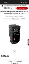Lexmark 74C10M0 CS720, CS725, CX725 Magenta Return Program Cartridge Toner picture