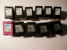 LOT OF 11 HP 61 & 61XL EMPTY VIRGIN INK CARTRIDGES 10 BLACK 1 TRI-COLOR picture