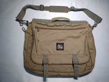 Eddie Bauer Olive Green Canvas Laptop Messenger Bag picture