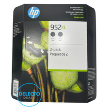 2-PACK HP GENUINE 952XL BLACK INK N9K29BN OFFICEJET PRO 8710 8720 SEALED 6/2027+ picture