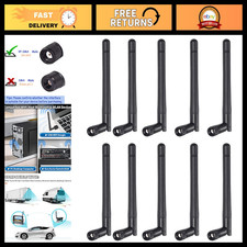 Dual Band WiFi Antenna 2.4GHz 5GHz 3dBi MIMO RP-SMA Male - 10-Pack for Router, U picture