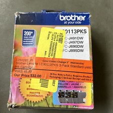 New Genuine Brother Ink Cartridge LC30113PKS Magenta Yellow Amarillo 05/27  picture