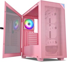 AL800 Pink Full Tower PC Case - Tempered Glass, ARGB Fans, E-ATX Support picture
