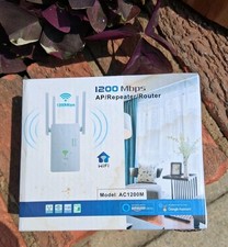 1200Mbps AP Repeater Router WiFi Extender Booster Wall Outlet / Ethernet Cord  picture