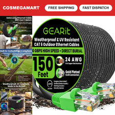 150 Ft Cat 6 Ethernet Cable - Outdoor Direct Burial, High-Speed Network Cord, Bl picture