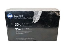 HP 35A CB435A Black LaserJet Toner Cartridge Dual Pack Genuine - New / Sealed picture