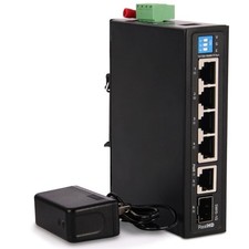 Industrial Ethernet Switch, 6Port Gigabit Ethernet Switch Hardened, 1000Mbps,... picture
