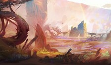 Landscape  art wildlife valley nature surreal fantasy Custom Gaming Mat Desk picture