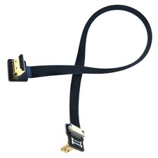 HDMI to Micro HDMI Flex Cable 40cm 4K FPV Camera Phone Right Angled Male L Plug picture