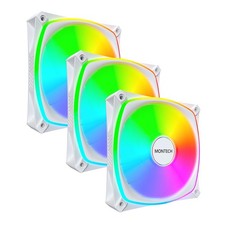Montech RX120 PRO RX120PW3IN1 120mm ARGB Fan, 1600PWM, 3 in 1 Pack, White picture