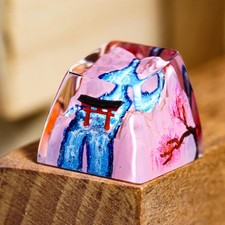 Japanese Torii Gate Sakura Waterfall Artisan Keycap SA Profile Resin MX picture