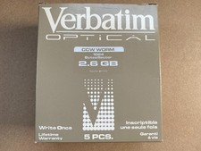 Verbatim Optical Disk CCW Worm 2.6 GB Write Once 5 Pack New In Box picture