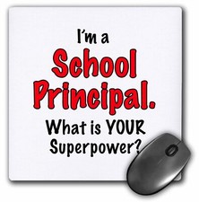 3dRose Im a school principal what is your superpower. Red. MousePad picture
