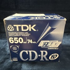 TDK CD-R 650 MB 74 Min Blank CD Lot of 10 Factory Sealed picture