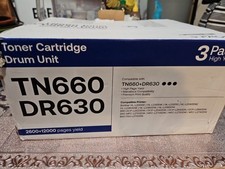 TONER CARTRIDGE DRUM UNIT TN660-DR630  3PACK HIGH YIELD picture