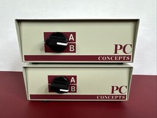 Vintage lot of 2 , PC Concepts A/B Data Transfer Switch Metal Box, 41622 picture