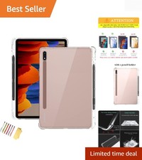 Ultra Slim Clear TPU Case for Galaxy Tab S8 & S7 with S Pen Holder - Shockproof picture