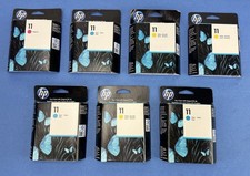 Lot of (7) Genuine HP 11 Ink Cartridges Cyan Magenta Yellow C4836A C4837A C4838A picture