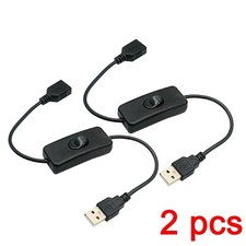 2PCS USB Cable with On Off Switch 30cm for Power and Data Transmission Brand New picture