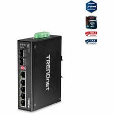 TRENDnet 7-Port Industrial Gigabit DIN-Rail Switch, TI-G62, 5 x Gigabit Ports, 2 picture