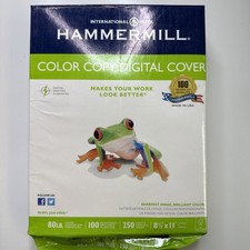 Hammermill 80lb. Cover Paper White 100 Brightness,  8.5”x11”, 250 Paper Sheets  picture